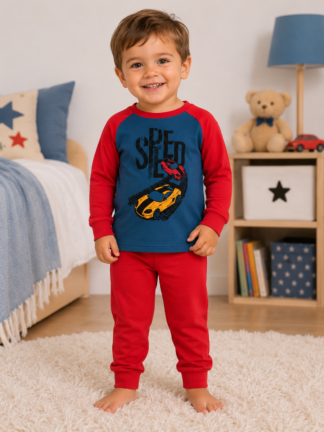 Pyjama garçon – Rouge & Marine -2ans