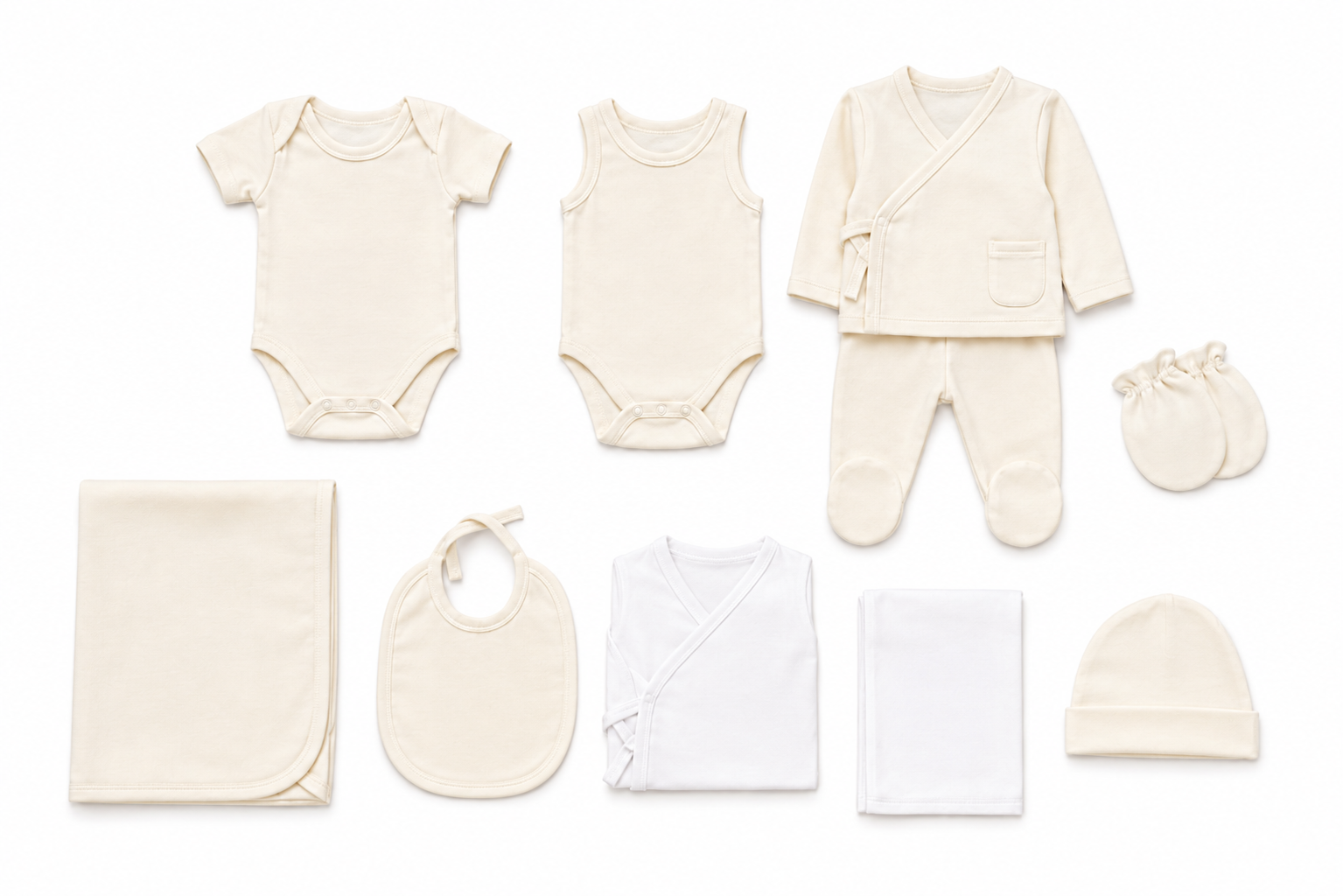 Pack Naissance 10 Pièces Beige (0-3mois)