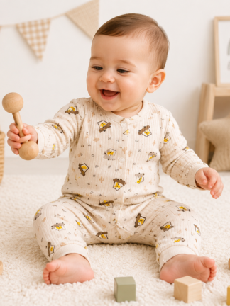 Grenouillère Beige Imprimée Voiture