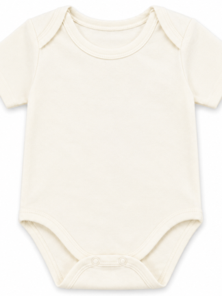 Body Bébé Manches Courtes Uni Blanc Cassé