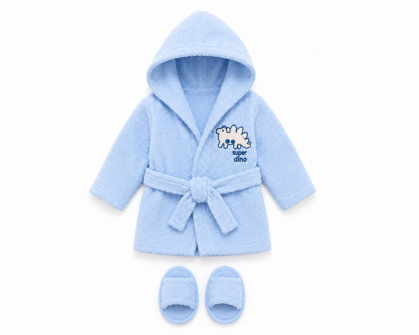 Peignoir Bleu à capuche (+ chaussons assortis) – Image 2