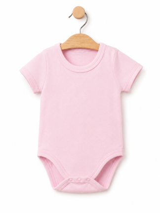 Body Manches Courtes Uni Rose | 100 % Coton