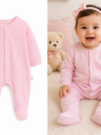 Grenouillère Rose Simple  (3-6mois)