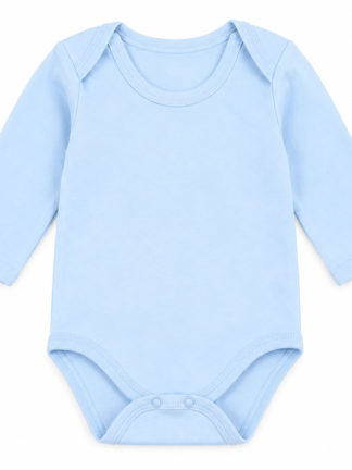 Body Bébé Manches Longues Uni Bleu Ciel