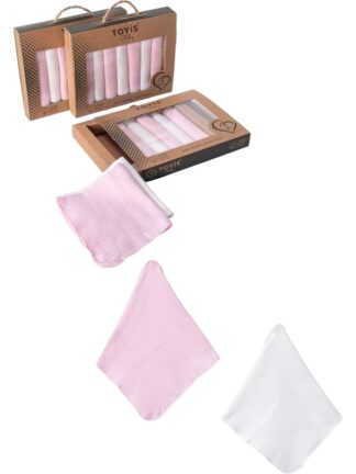 Accueil Lot de Six Serviettes Essuie Bouche Bébé Fille