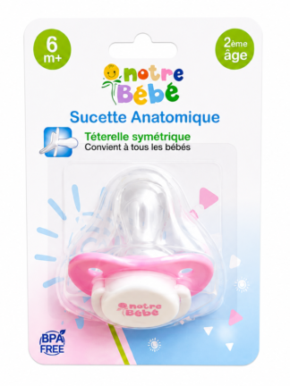 Sucette Anatomique Rose 6m+ (2eme âge) notre bébé
