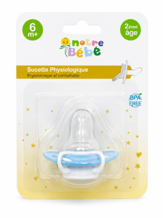 Sucette Physiologique Bleu 6m+ (2eme âge) notre bébé