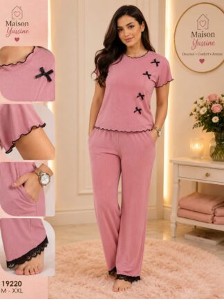 Pyjama Femme deux Pièces avec Ruban