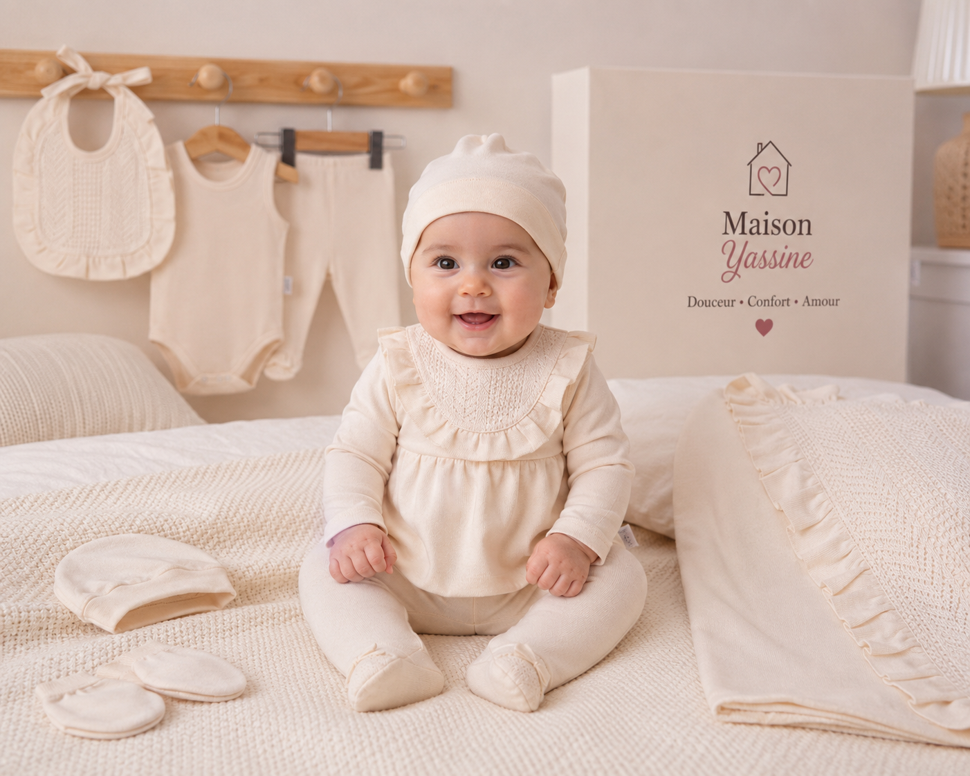 Pack Naissance 7 Pièces Beige (0-3mois)